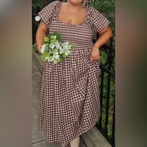 Tradlands Brown Gingham Women's Dress